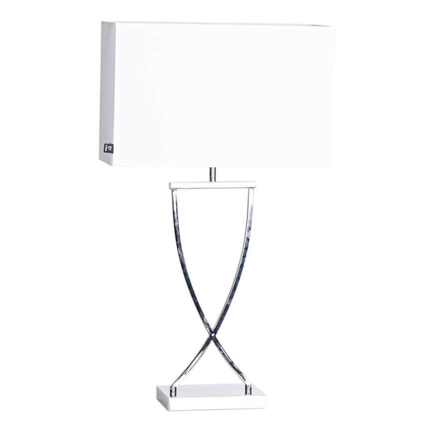 ByRydens - Bordslampa OMEGA 1xE27/5W/230V vit/blank krom