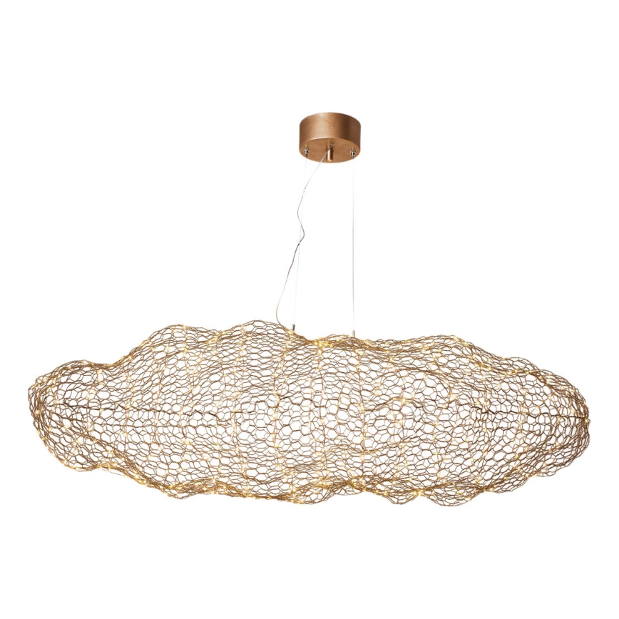 ByRydens - LED ljuskrona med textilsladd HAYDEN LED/15W/230V guld