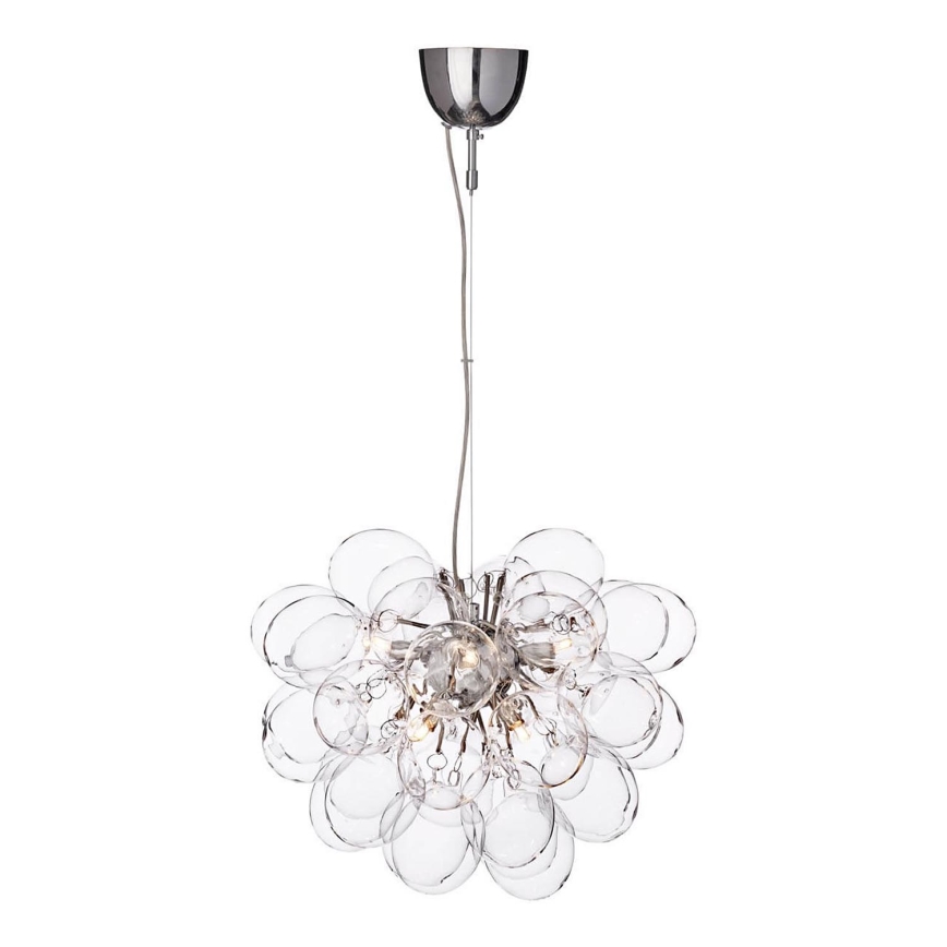 ByRydens - Ljuskrona med textilsladd GROSS 8xG9/4W/230V genomskinlig diameter 50 cm