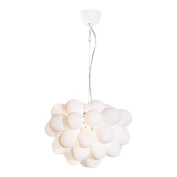 ByRydens - Ljuskrona med textilsladd GROSS 8xG9/4W/230V vit diameter 50 cm