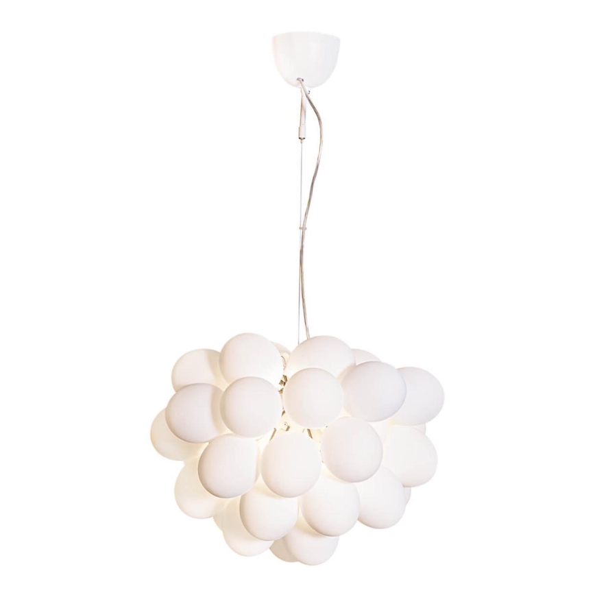 ByRydens - Ljuskrona med textilsladd GROSS 8xG9/4W/230V vit diameter 50 cm