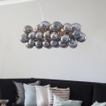 ByRydens - Ljuskrona med textilsladd GROSS BAR 8xG9/5W/230V rökig/svart