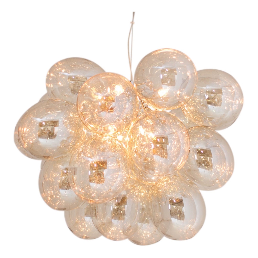 ByRydens - Ljuskrona med textilsladd GROSS GRANDE 8xG9/4W/230V rökig/brun diameter 62 cm