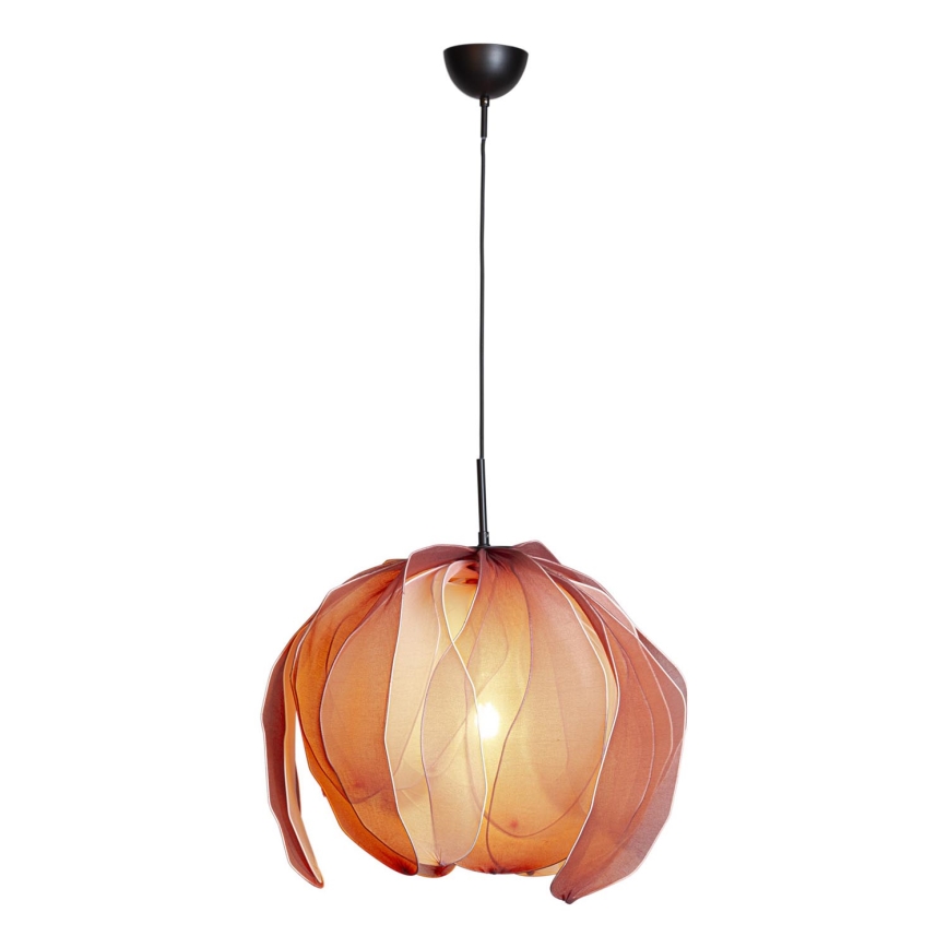 ByRydens - Ljuskrona med textilsladd LOU LOU 1xE27/5W/230V rosa diameter 80 cm