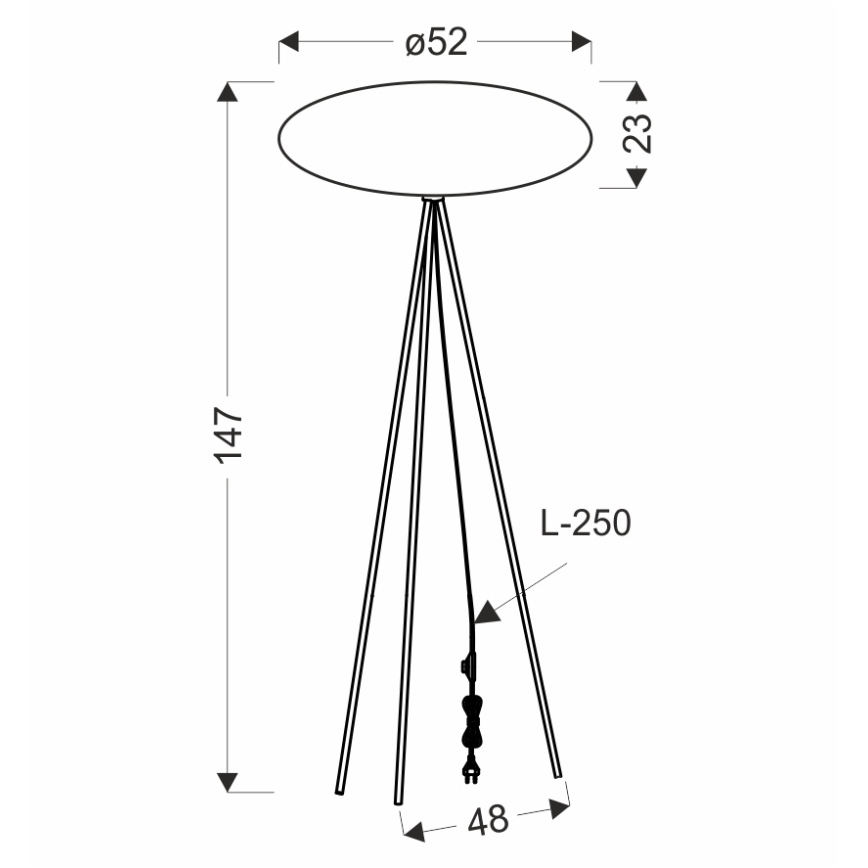 CAFEE Stående Lampa 1xE27/40W/230V brun/svart