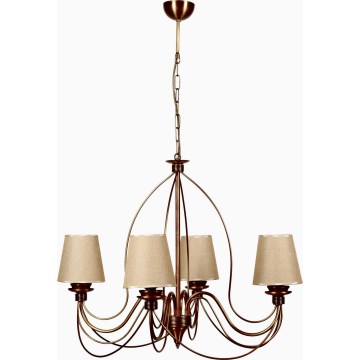 Candelabru pe lanț CLASSIC 4xE14/40W/230V bronz/béj