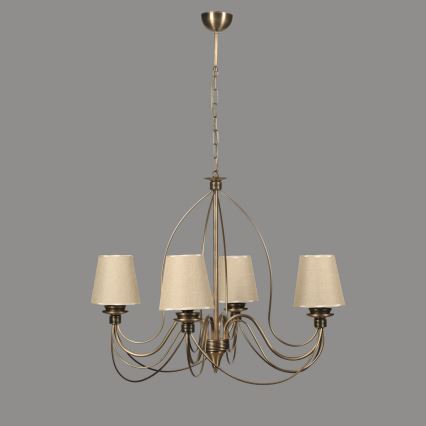 Candelabru pe lanț CLASSIC 4xE14/40W/230V bronz/béj
