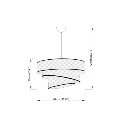 Candelabru suspendat COUPER 1xE27/60W/230V bej/aurie