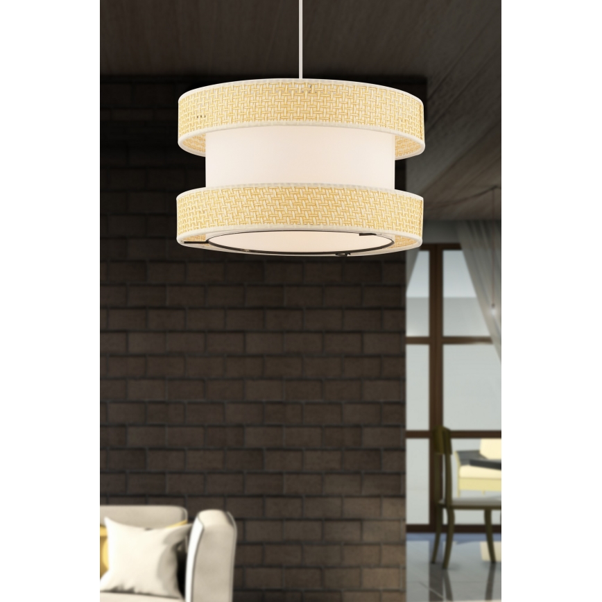 Candelabru suspendat HALO 1xE27/60W/230V crem/bej