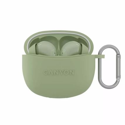 Canyon - Trådlös stereo earphones True Trådlös 500 mAh + 2x 40 mAh vit/grön