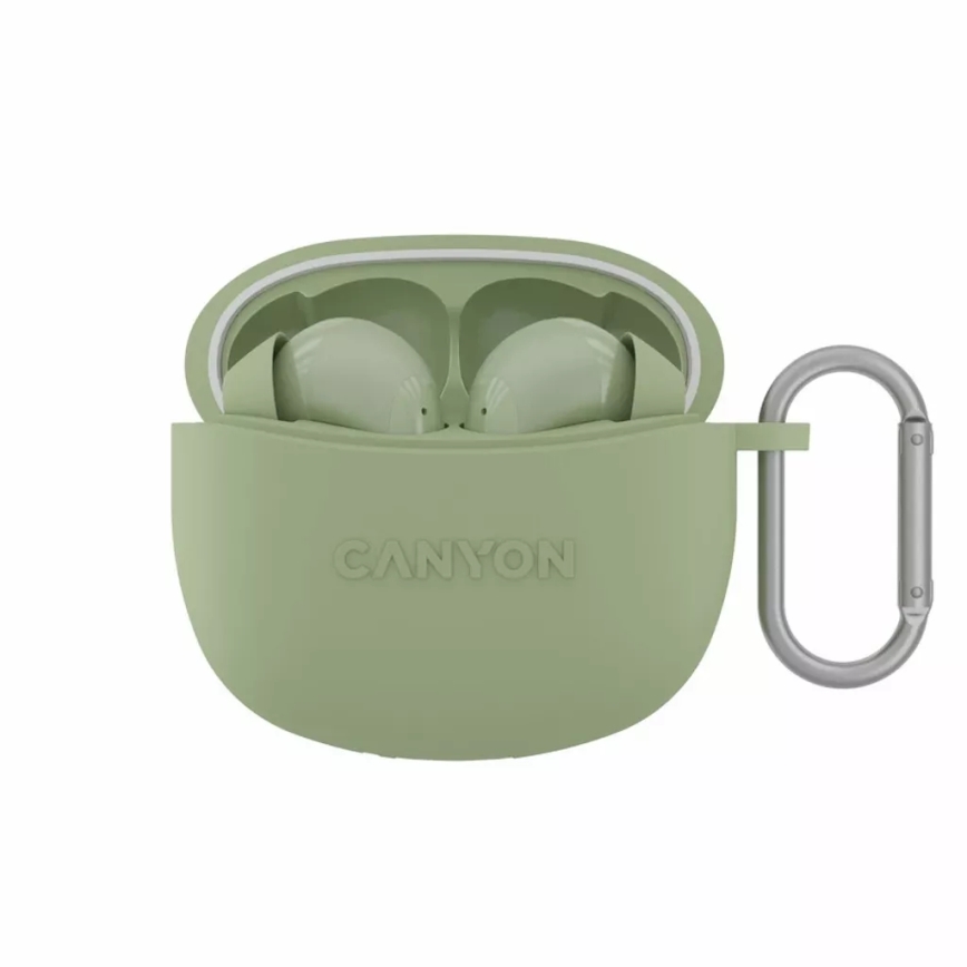 Canyon - Trådlös stereo earphones True Trådlös 500 mAh + 2x 40 mAh vit/grön