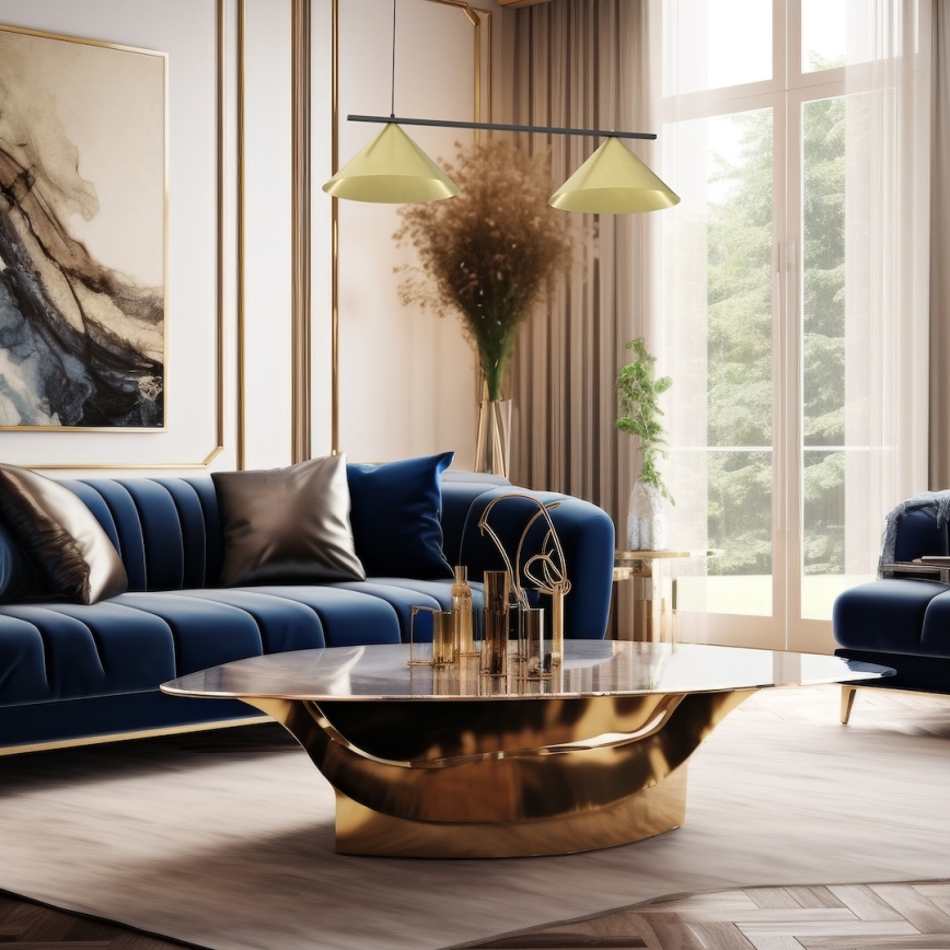 CAPITAL takpendel på kabel 2xGX53/15W/230V, guld