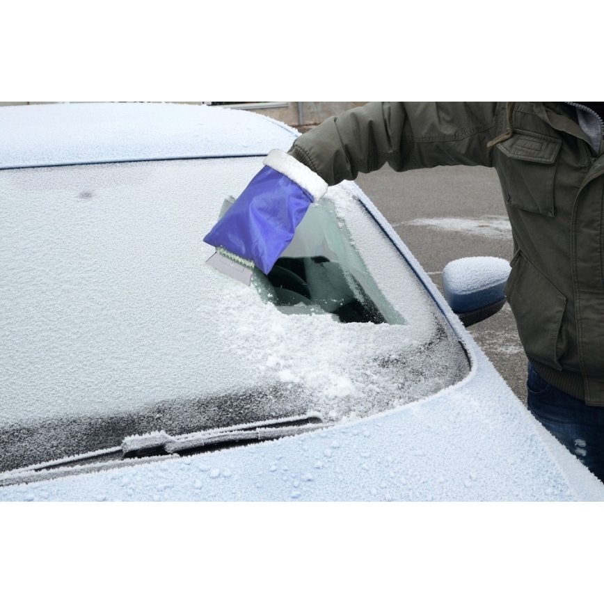 Car scraper with a glove blå
