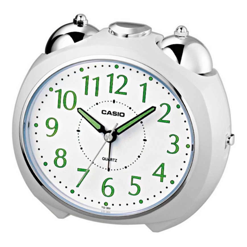 Casio - Väckarklocka 1xLR14 vit/skinande krom