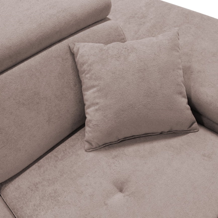CASTELO bäddbar hörnsoffa med förvaring i L-form, höger, beige