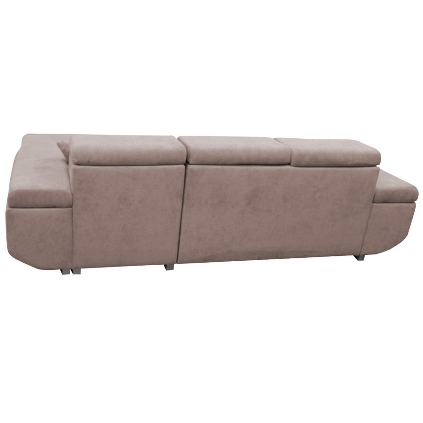 CASTELO bäddbar hörnsoffa med förvaring i L-form, höger, beige