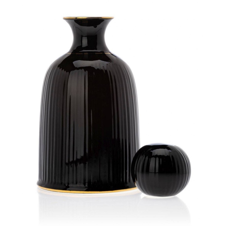 Ceramic kit of cups with carafe and tray KENDI svart