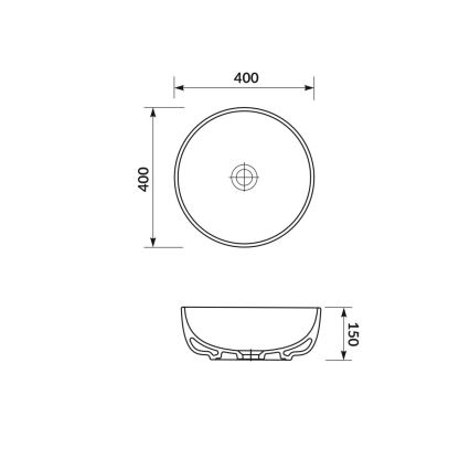 Cersanit K116-048-ECO - Tvättställ för bänkskiva MODUO Ø 40 cm keramik/blank vit
