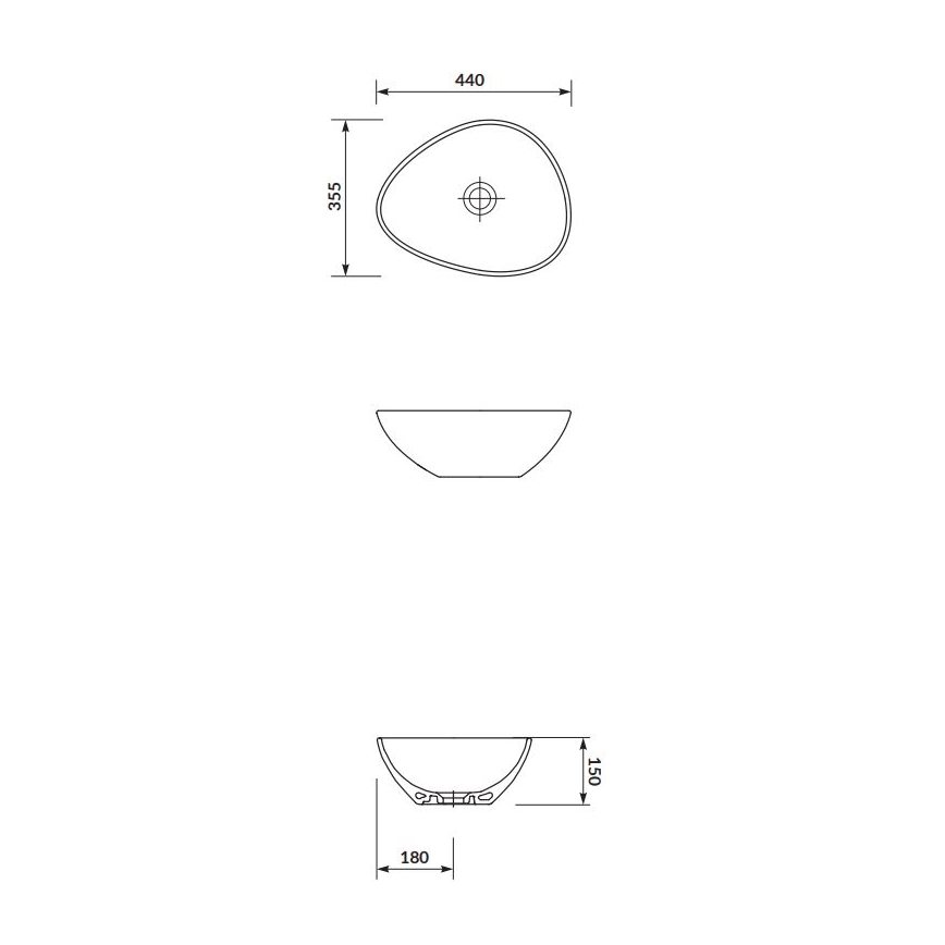 Cersanit K116-051 - Bänkskål MODUO 35,5x44 cm keramik/glansig vit