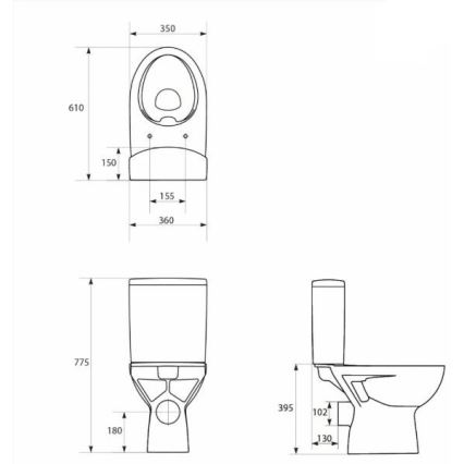 Cersanit K27-062 - Golvstående WC PARVA keramik/vit