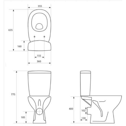 Cersanit K667-052 - Golvstående WC med ARTECO sits keramik/vit