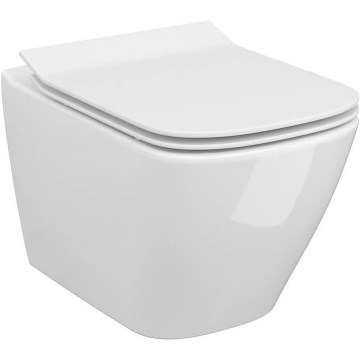 Cersanit S701-405 - Väggmonterad toalett med sits CITY SQUARE keramik/vit