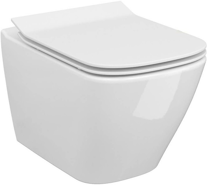 Cersanit S701-405 - Väggmonterad toalett med sits CITY SQUARE keramik/vit