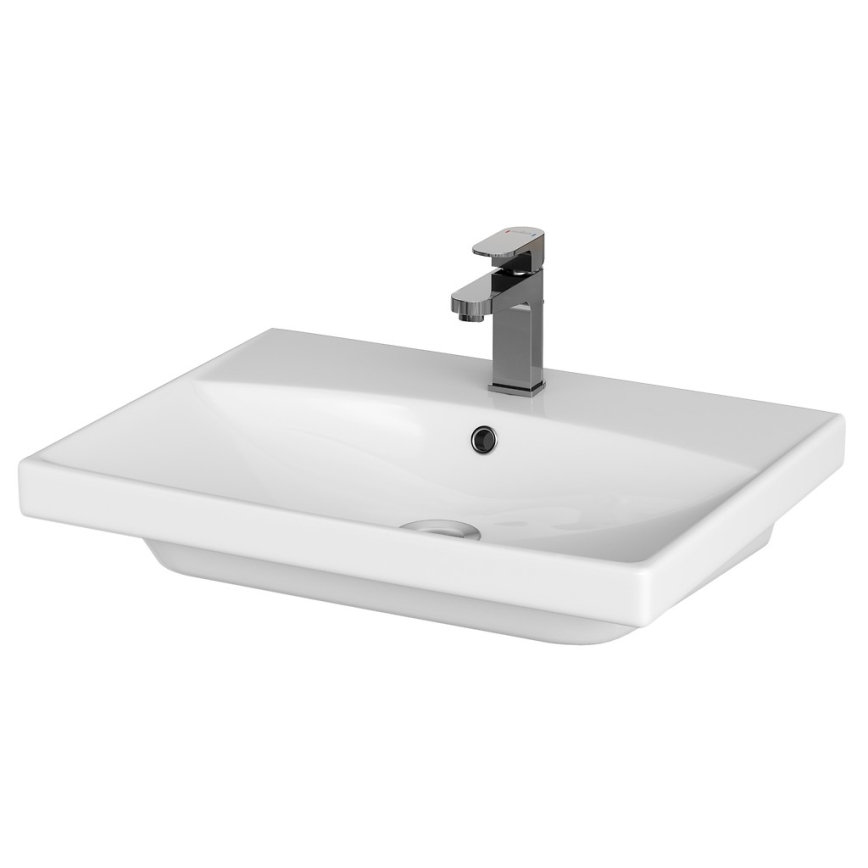 Cersanit S801-142-DSM - Väggmonterat badrumsskåp med handfat ELODY PLUS 46x60 cm vit