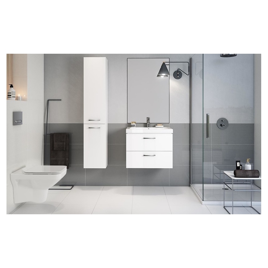 Cersanit S801-142-DSM - Väggmonterad badrumsskåp med handfat LARA CITY 46x60 cm vit