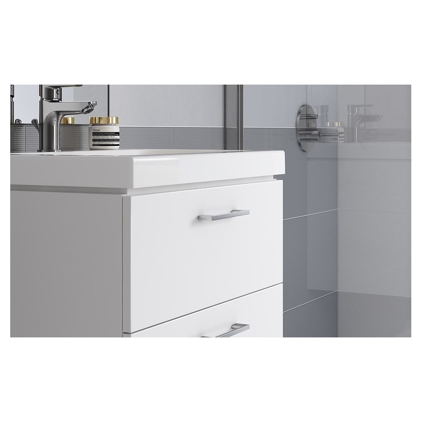 Cersanit S801-147-DSM - Väggmonterat badrumsskåp med handfat ELODY 46x60 cm vit