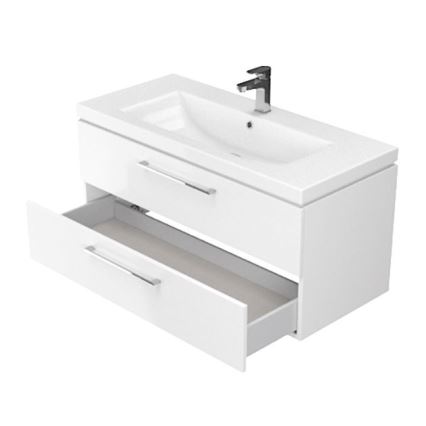 Cersanit S801-149-DSM - Väggmonterat badrumsskåp med handfat ELODY 46x80 cm vit