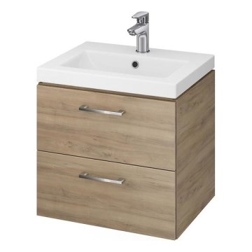 Cersanit S801-153-DSM - Väggmonterad badrumsskåp med handfat LARA COMO 46x50 cm valnöt