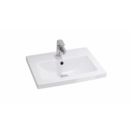 Cersanit S801-153-DSM - Väggmonterat badrumsskåp med handfat ELIS 46x50 cm valnöt