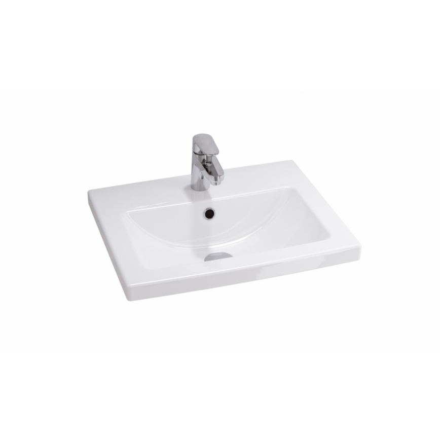 Cersanit S801-153-DSM - Väggmonterad badrumsskåp med handfat LARA COMO 46x50 cm valnöt
