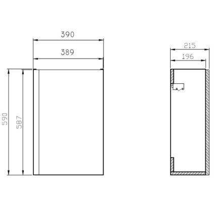 Cersanit S801-218-DSM - Vägghängt badrumsskåp med tvättställ MODUO SLIM 40 cm, högblank vit