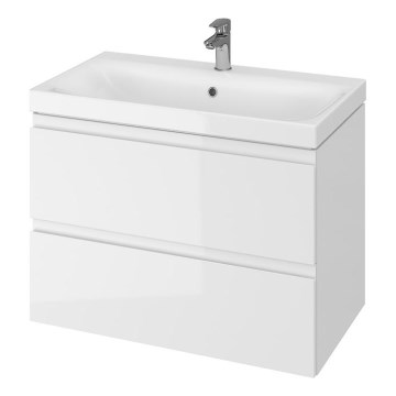 Cersanit S801-221-DSM - Väggmonterat badrumsskåp med handfat MEDDIE 62x80 cm glänsande vit