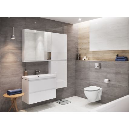 Cersanit S801-221-DSM - Väggmonterat badrumsskåp med handfat MEDDIE 62x80 cm glänsande vit