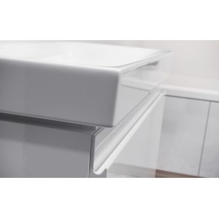 Cersanit S801-221-DSM - Väggmonterat badrumsskåp med handfat MEDDIE 62x80 cm glänsande vit