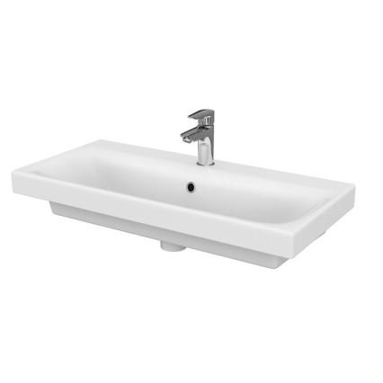 Cersanit S801-221-DSM - Väggmonterat badrumsskåp med handfat MEDDIE 62x80 cm glänsande vit