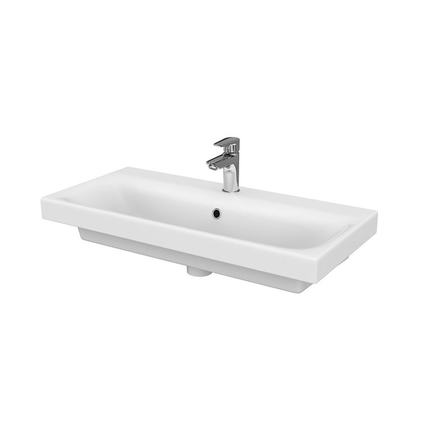 Cersanit S801-221-DSM - Väggmonterat badrumsskåp med handfat MEDDIE 62x80 cm glänsande vit