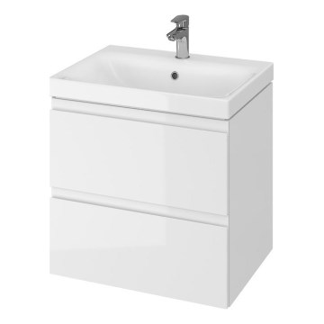 Cersanit S801-223-DSM - Väggmonterat badrumsskåp med handfat MEDDIE 62x60 cm glänsande vit