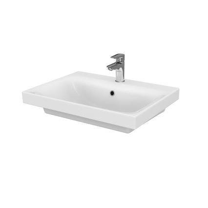 Cersanit S801-223-DSM - Väggmonterat badrumsskåp med handfat MEDDIE 62x60 cm glänsande vit