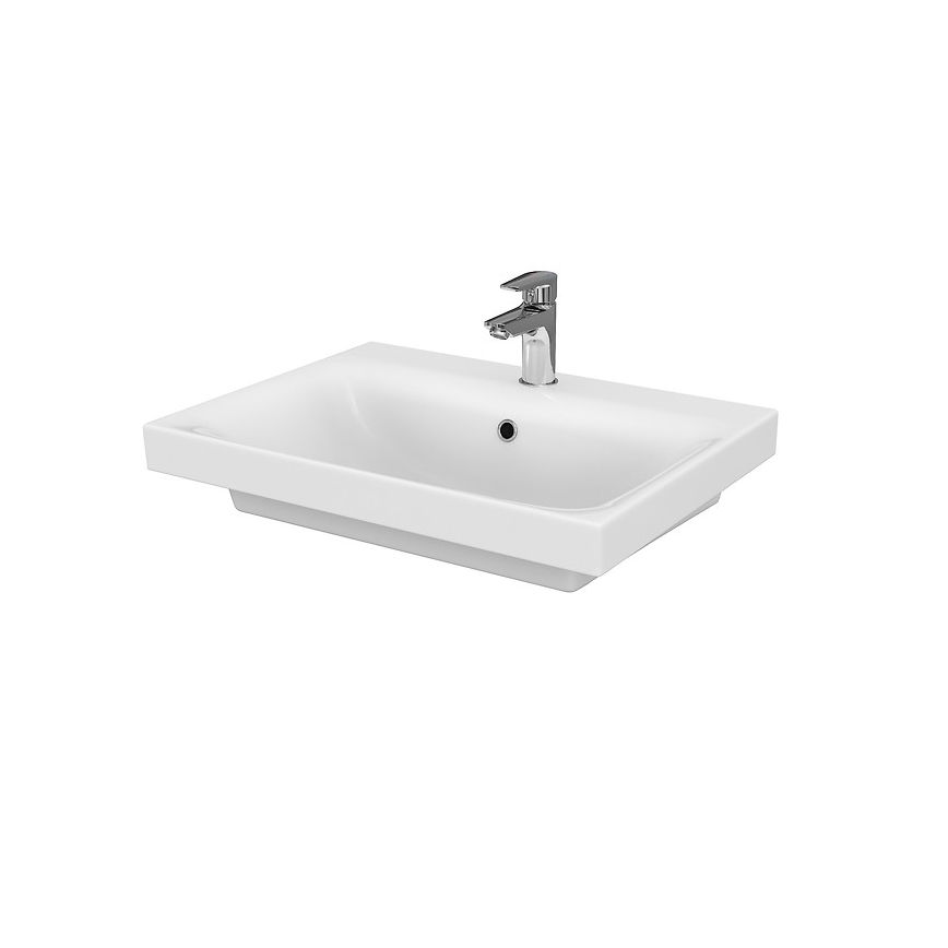 Cersanit S801-223-DSM - Väggmonterat badrumsskåp med handfat MEDDIE 62x60 cm glänsande vit