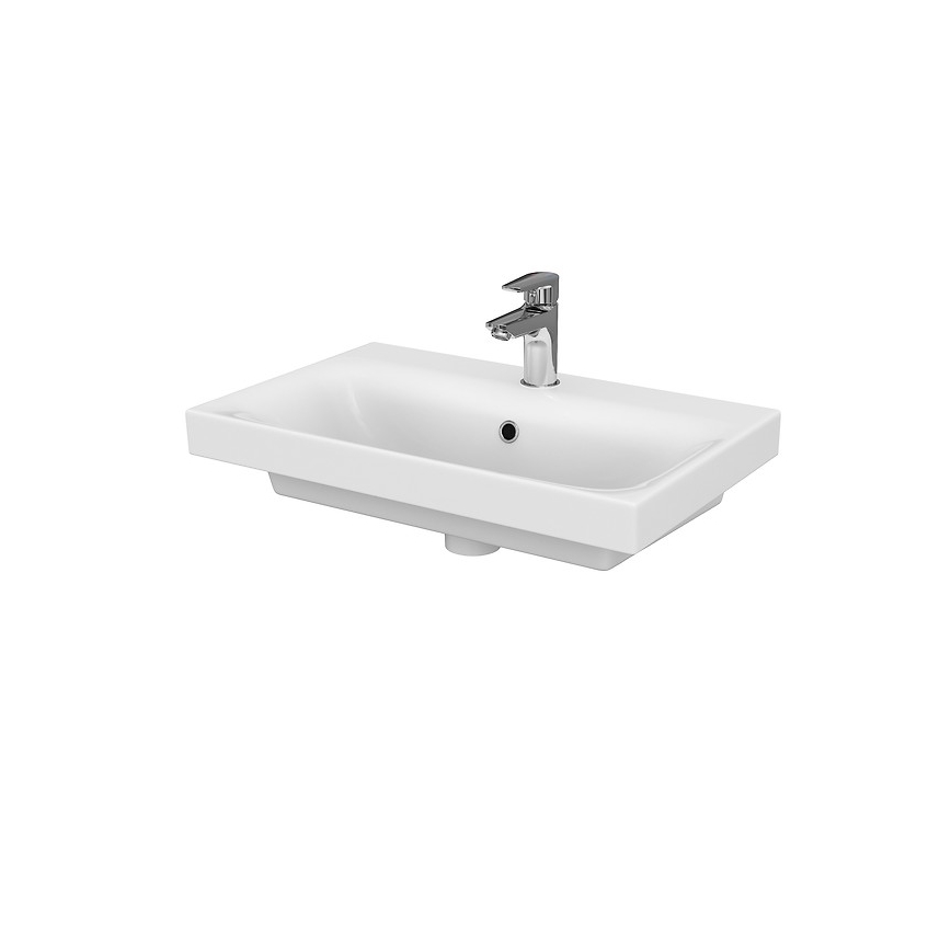 Cersanit S801-227-DSM - Väggmonterat badrumsskåp med handfat MEDA SLIM 62x60 cm glänsande vit