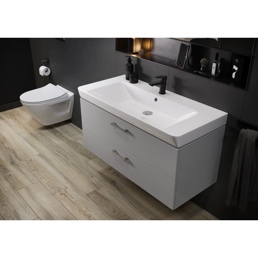 Cersanit S801-338-DSM - Väggmonterad badrumsskåp med tvättställ LARA 46x80 cm vit