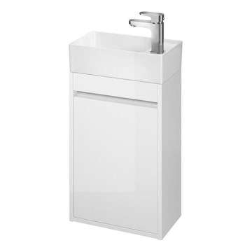 Cersanit S924-001 - Tvättställsskåp för badrum BARBARA 59,3x39,2 cm glänsande vit