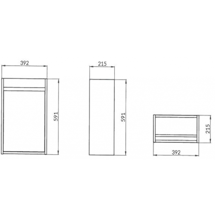 Cersanit S924-001 - Tvättställsskåp för badrum BARBARA 59,3x39,2 cm glänsande vit