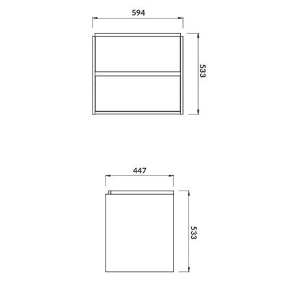 Cersanit S924-008 - Vägghängt underskåp för tvättställ CREA 59,4x44,7 cm ek