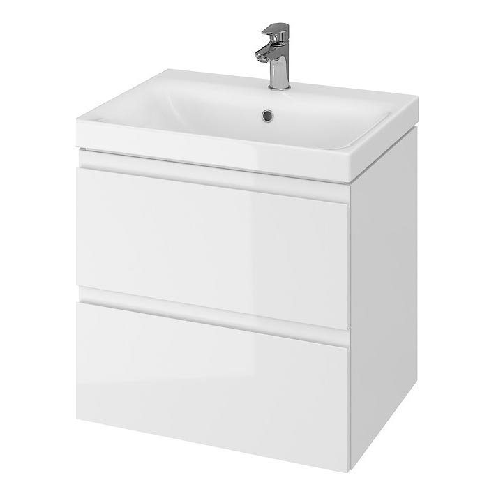 Cersanit S929-010 - Hanging badrum basin skåp MEDDIE 57x59,5 cm glänsande vit