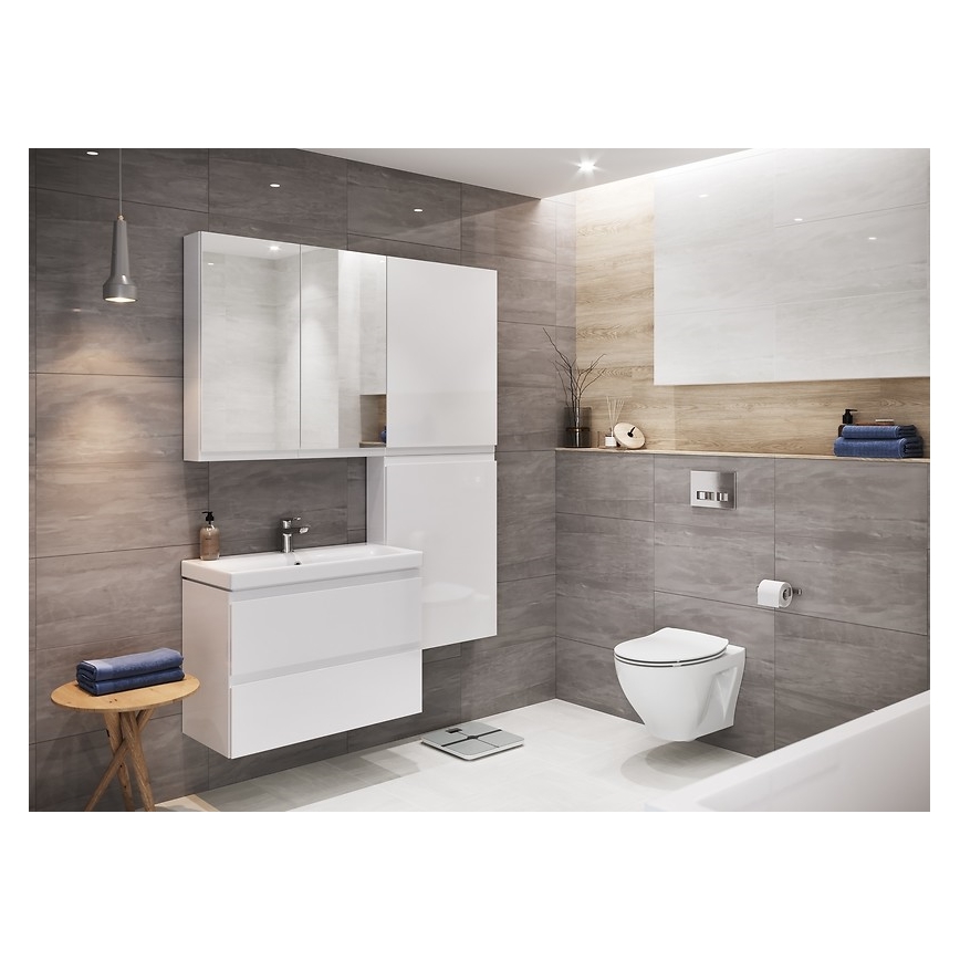 Cersanit S929-010 - Hanging badrum basin skåp MEDDIE 57x59,5 cm glänsande vit